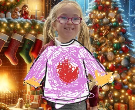 Emily christmas jumper green screen